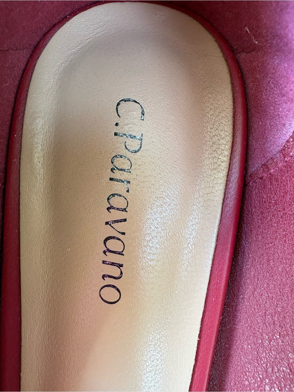Pointed Toe Mid-Heel Pumps in Wine - Picture 10 of 12